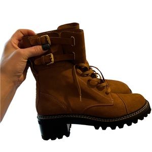 See by Chloe Mallory leather combat boots Size 9